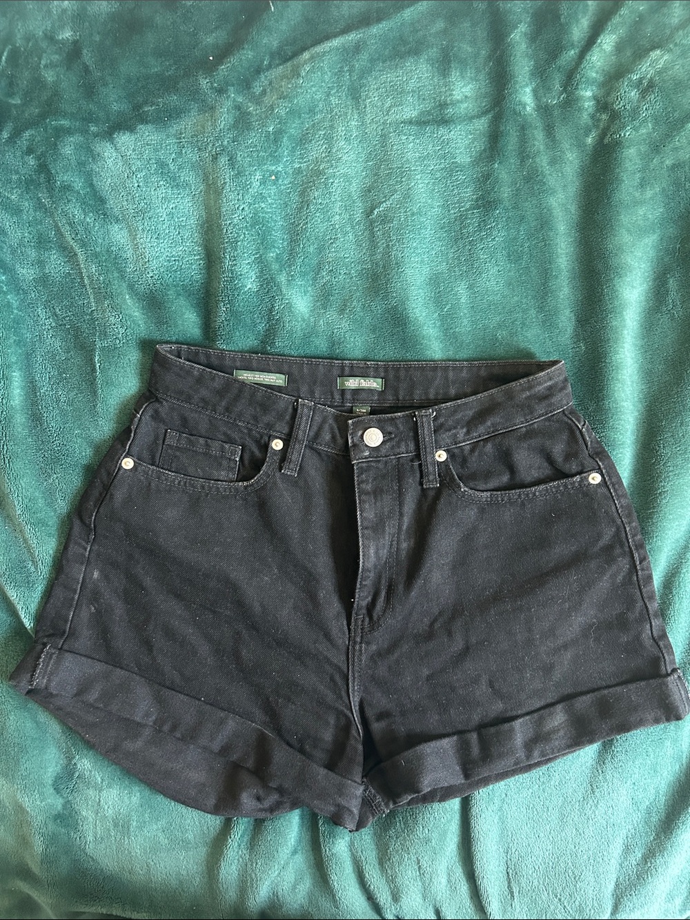 wild fable Black Rolled-Hem Jean Shorts